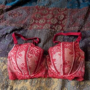 Heidi Klum Intimates Red Lace Bra